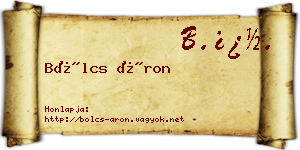 Bölcs Áron névjegykártya