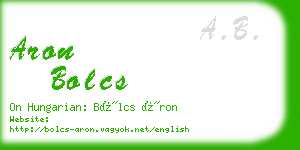 aron bolcs business card